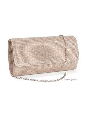 Quilted PU Leather Evening Clutch Detachable Chain Shoulder Bag